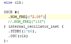 Verilog clock settings